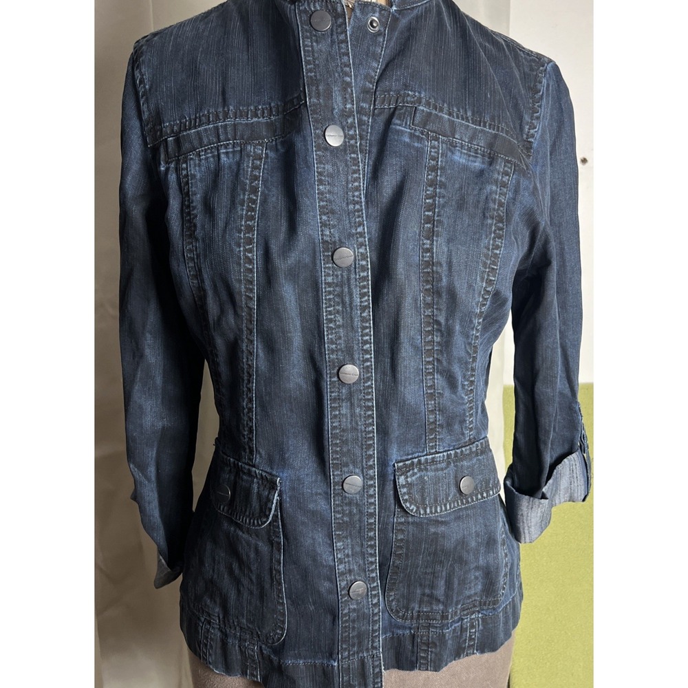 jacket safari 4 PET roll sleeves dark wash‎ casual tencel mint condition
